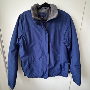 Lands’ End Blue Fleece-Lined Jacket Women’s Large Cozy PNW Essential